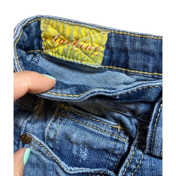 machine nouvelle mode distressed blue denim stretchy shorts M cotton beach boho - Picture 5 of 15